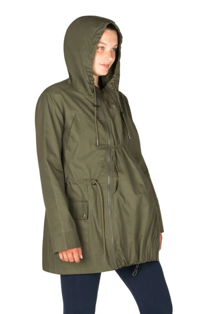 Shop Modern Eternity Convertible Military 3-in-1 Maternity/nursing Jacket In Khaki Green