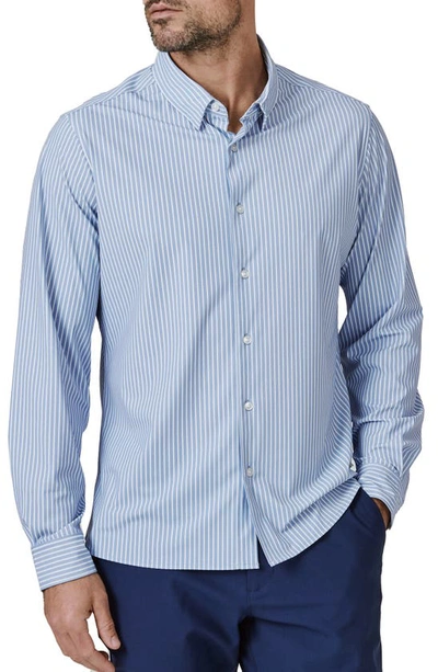 Shop 7 Diamonds Jackson Stripe Performance Button-up Shirt In Light Blue