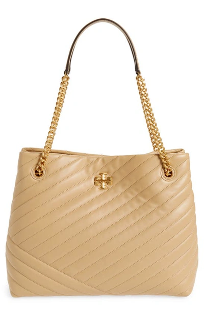 Shop Tory Burch Kira Chevron Tote In Desert Dune