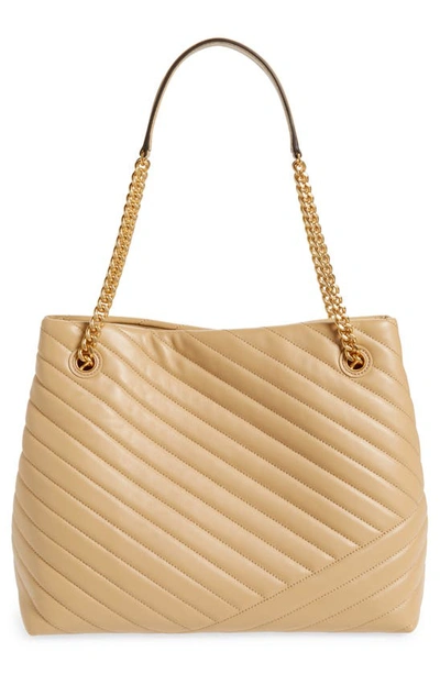 Shop Tory Burch Kira Chevron Tote In Desert Dune