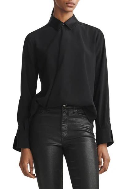 Shop Rag & Bone Phillipa Point Collar Blouse In Black