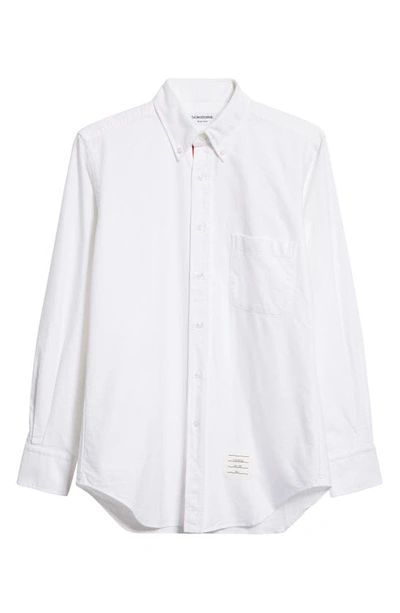 Thom Browne Classic Long Sleeves Shirt With Cf Gg Placket In Solid Poplin Clothing In White