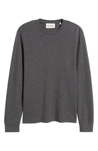 Shop Frame Heathered Long Sleeve T-shirt In Heather Charcoal Grey