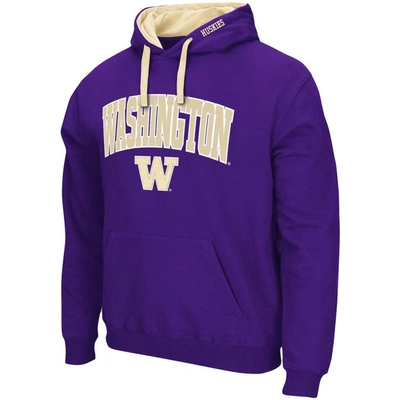 Colosseum Men's  Purple Washington Huskies Big And Tall Arch And Logo 2.0 Pullover Hoodie In Purple