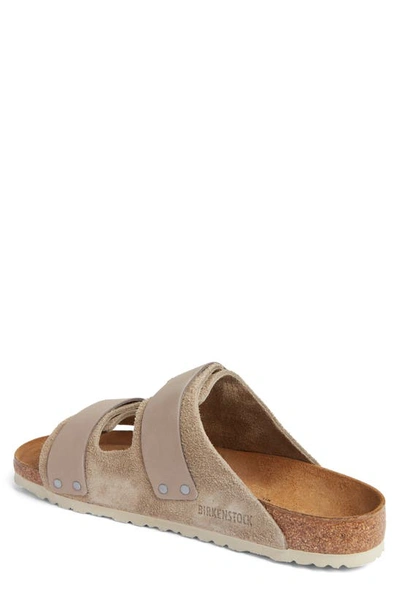 Birkenstock Uji Touch-strap Suede Sandals In Taupe