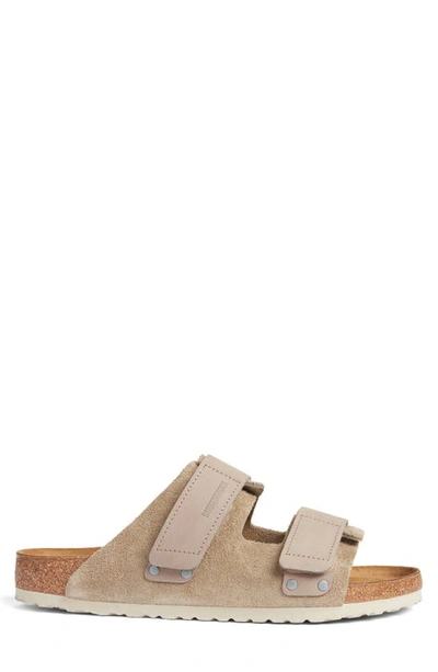Birkenstock Uji Touch-strap Suede Sandals In Taupe