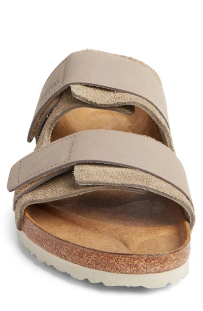 Birkenstock Uji Touch-strap Suede Sandals In Taupe