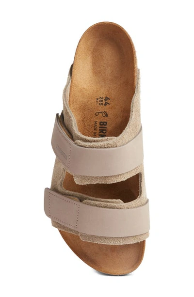 Birkenstock Uji Touch-strap Suede Sandals In Taupe
