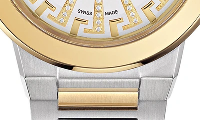 Shop Versace Medusa Infinite Diamond Bracelet Watch, 38mm In Two Tone