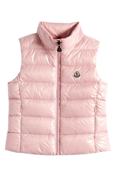 Shop Moncler Kids' Ghany Quilted Down Puffer Vest In Pink