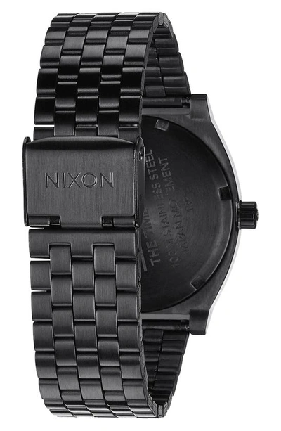 Nixon 'the Time Teller' Stainless Steel Bracelet Watch, 37mm In Black/ Black