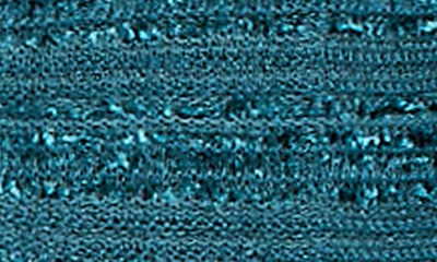 Misook Tweed Funnel Collar Knit Jacket In Marine Teal