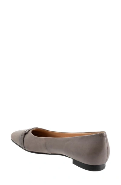 Trotters Harmony Womens Suede Slip-on Ballet Flats In Grey