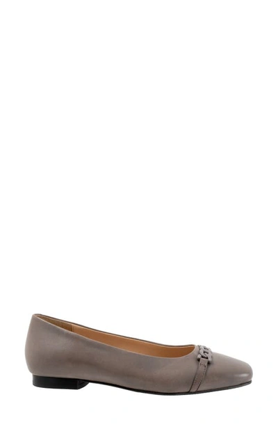 Trotters Harmony Womens Suede Slip-on Ballet Flats In Grey