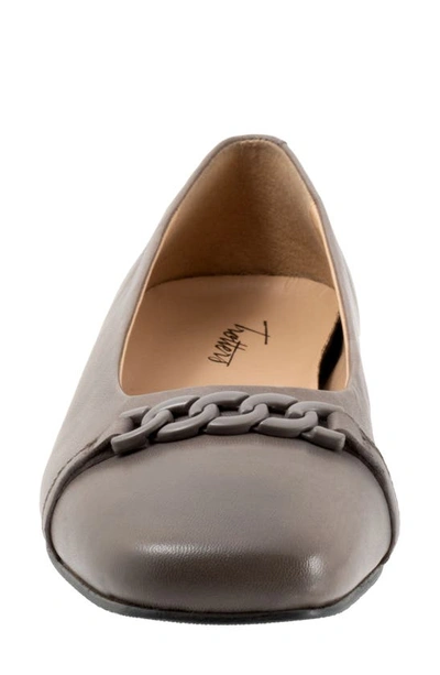 Trotters Harmony Womens Suede Slip-on Ballet Flats In Grey