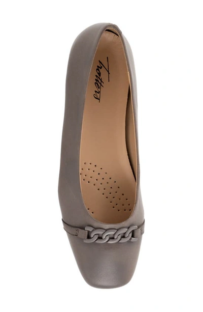 Trotters Harmony Womens Suede Slip-on Ballet Flats In Grey