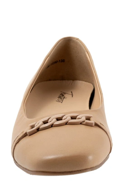 Trotters Wide Width Harmony Flat In Beige