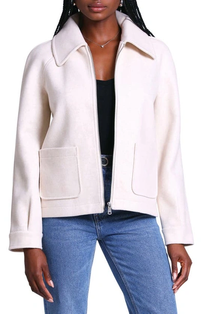 Shop Avec Les Filles Relaxed Fit Shirt Jacket In Ivory