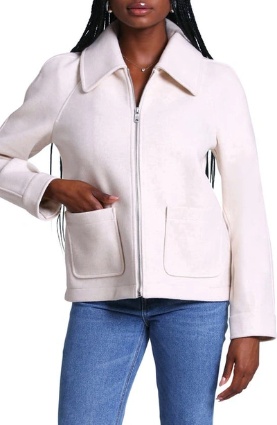 Shop Avec Les Filles Relaxed Fit Shirt Jacket In Ivory