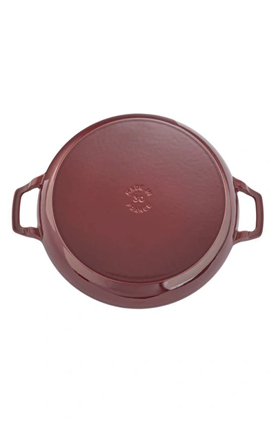 Shop Staub 3.5-quart Enameled Cast Iron Braiser With Glass Lid In Grenadine