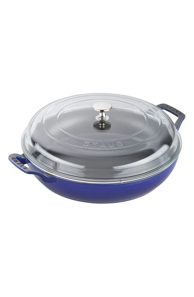 Shop Staub 3.5-quart Enameled Cast Iron Braiser With Glass Lid In Dark Blue