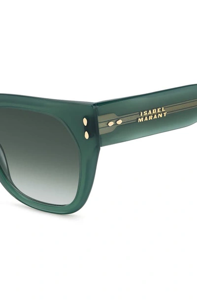 Shop Isabel Marant 53mm Cat Eye Sunglasses In Green/ Green Shaded