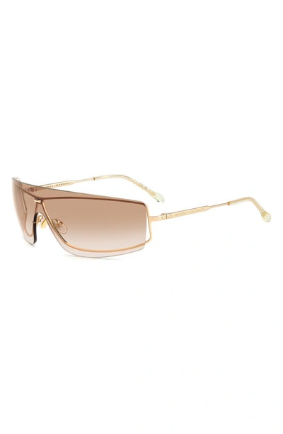 Isabel Marant Im0132s Metal & Acetate Shield Sunglasses In Gold Yellow/ Brown Gradient