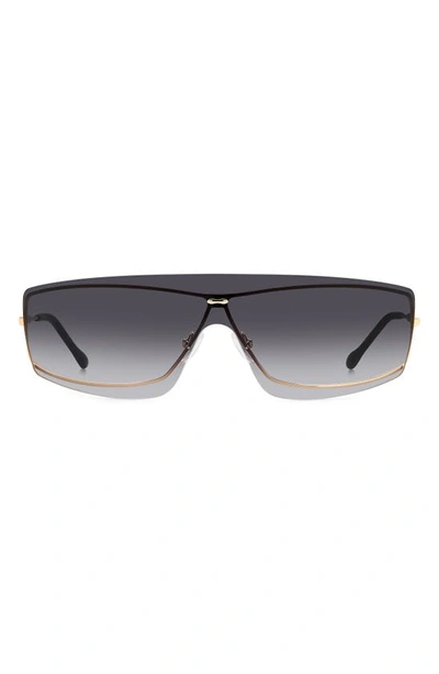 Shop Isabel Marant 99mm Gradient Oversize Shield Sunglasses In Gold Black/ Grey Shaded