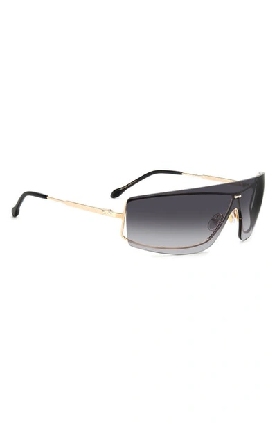Shop Isabel Marant 99mm Gradient Oversize Shield Sunglasses In Gold Black/ Grey Shaded