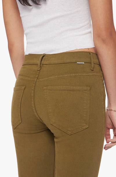 Shop Mother Insider High Waist Crop Step Hem Jeans In Fir Green