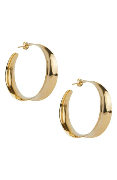 Shop Argento Vivo Sterling Silver Lux Hoop Earrings In Gold