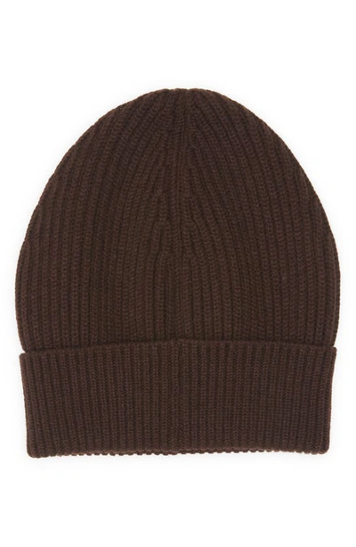 Shop Dolce & Gabbana Dolce&gabbana Rib Wool & Cashmere Beanie In Dark Brown