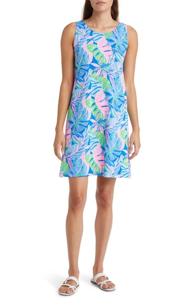 Shop Lilly Pulitzer Kristen Sleeveless Cotton Shift Dress In Blue Grotto Beleaf In Yourself