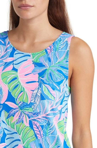 Shop Lilly Pulitzer Kristen Sleeveless Cotton Shift Dress In Blue Grotto Beleaf In Yourself