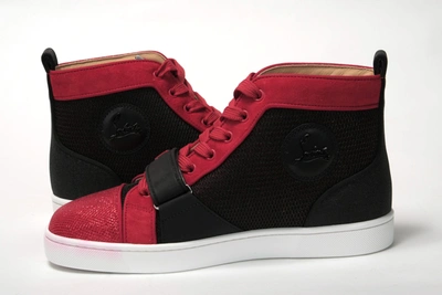 Shop Christian Louboutin Black/loubi Version Louis Orlato Vs Flat Trico Men's Shoes In Red