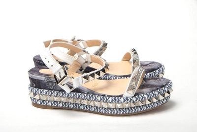 Shop Christian Louboutin Multicolor Multi Print And Stud Embellished Platform Women's Sandal