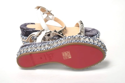 Shop Christian Louboutin Multicolor Multi Print And Stud Embellished Platform Women's Sandal