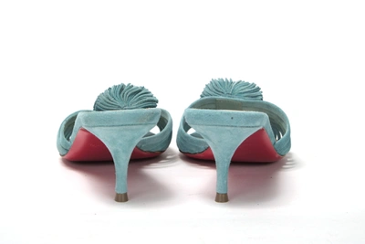Shop Christian Louboutin Noumea Blue Strappy Kitten Women's Heel
