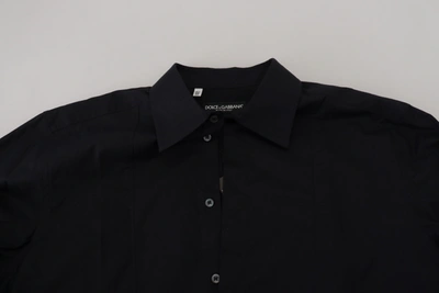 Shop Dolce & Gabbana Black Cotton Long Sleeves Dress Formal Men's Shirt