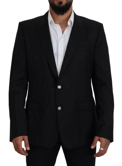 Shop Dolce & Gabbana Black Martini Printed Lining Coat Men's Blazer