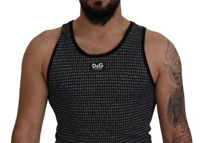 Shop Dolce & Gabbana Black Plaid Sleeveless Mens Casual Men's T-shirt
