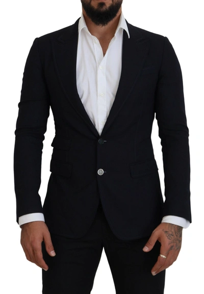 Shop Dolce & Gabbana Black Wool Formal Taormina Men's Blazer