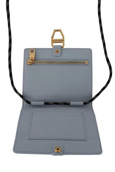 Shop Dolce & Gabbana Elegant Light Blue Leather Bifold Women's Wallet