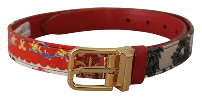 Shop Dolce & Gabbana Chic Multicolor Leather Belt With Engraved Women's Buckle