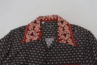 Shop Dolce & Gabbana Multicolor Patterned Silk Casual Men's Shirt