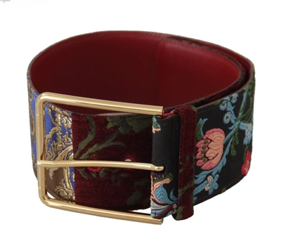 Shop Dolce & Gabbana Engraved Logo Multicolor Leather Women's Belt