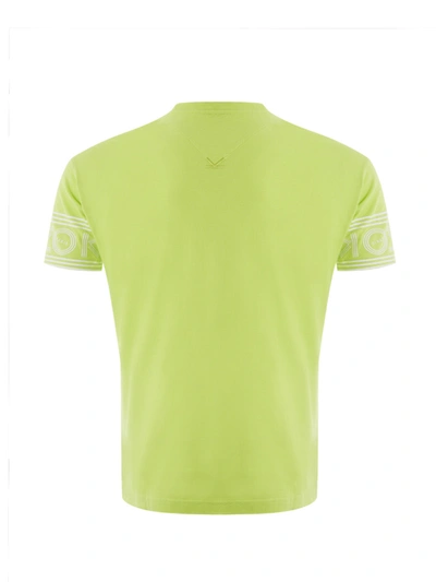 Shop Kenzo Yellow Cotton T-shirt With Contrasting Logo On Men's Sleeves