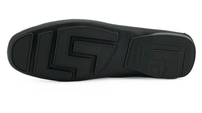 Shop Versace Black Calf Leather Loafers Men's Shoes