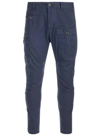 Shop Dsquared2 Blue Cargo Trousers