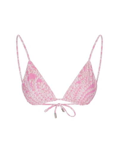 Shop Givenchy Pink And White Printed Bikini Top In Rosa